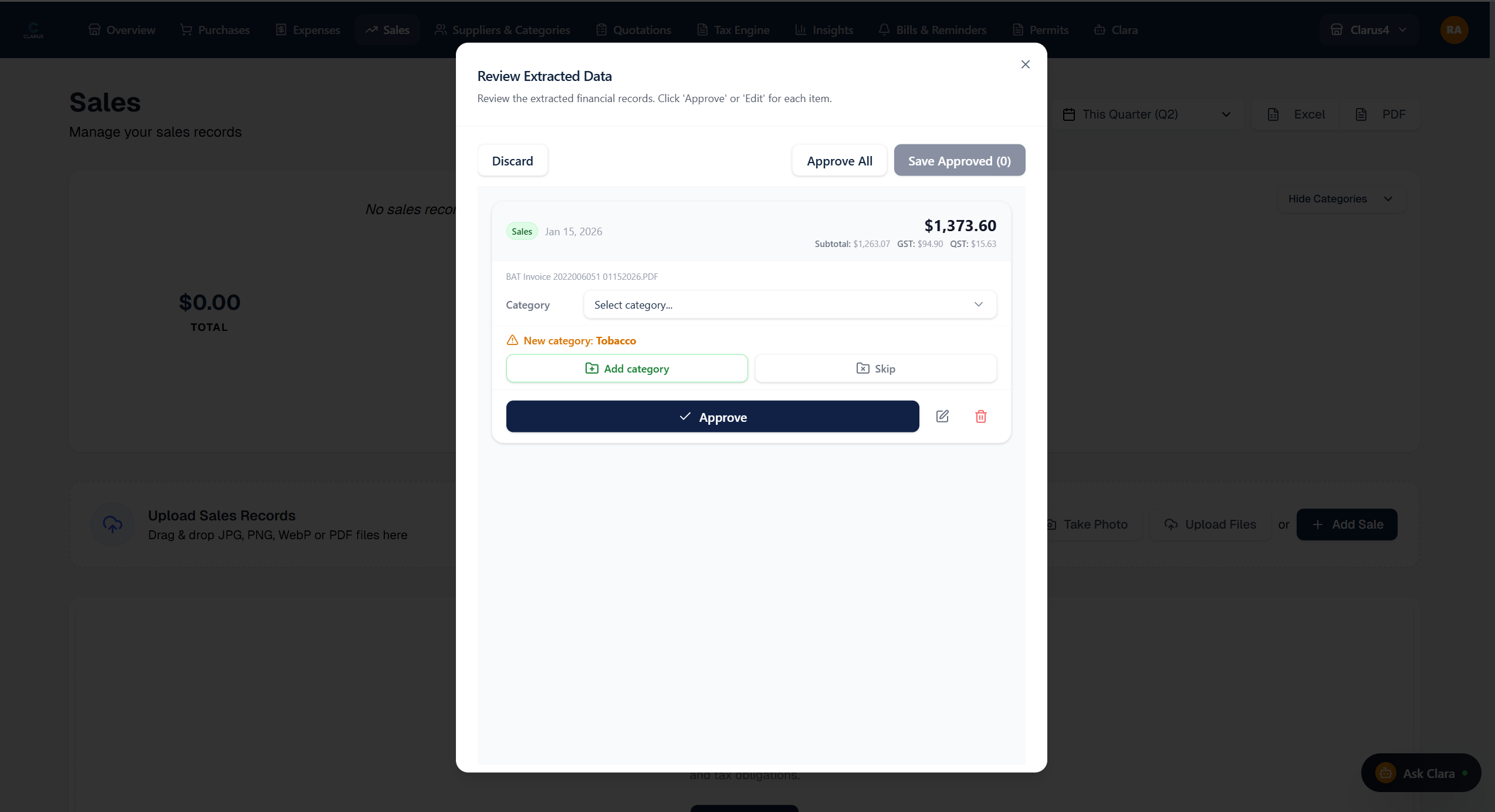 Log sales with or without AI.